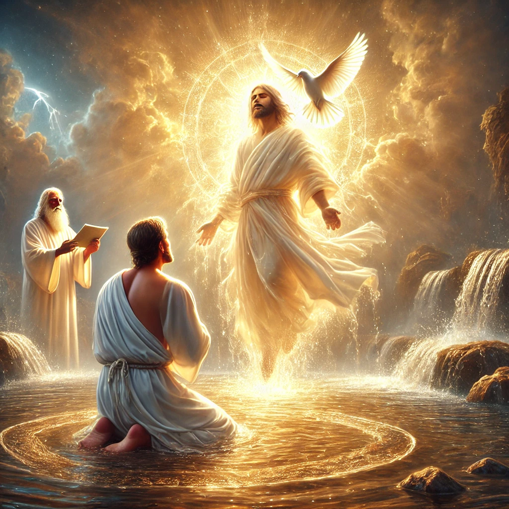 Divine baptism scene